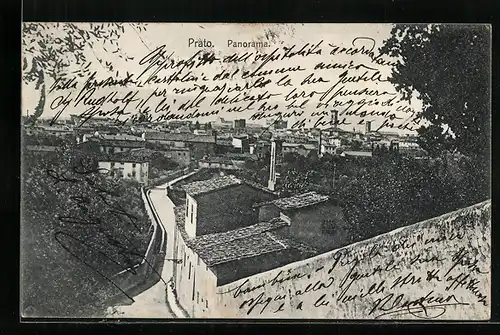 AK Prato, Ortsansicht mit Strassenpartie