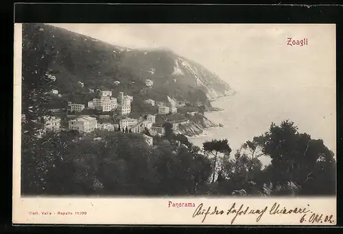 AK Zoagli, Ortsansicht am Wasser