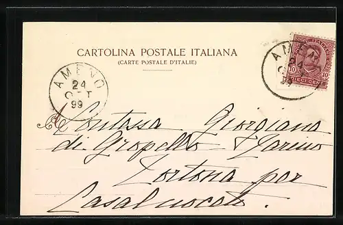 AK Omegna, Ortsansicht vor den Bergen