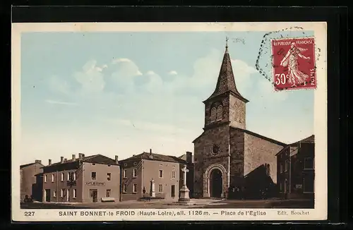 AK Saint Bonnet-le-Froid, Place de l`Eglise