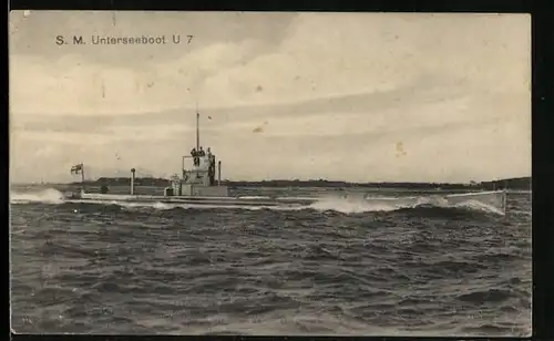 AK SM Unterseeboot U7