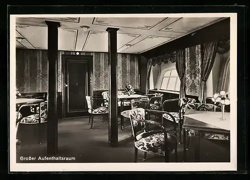 AK Innenansicht des Zeppelin Luftschiffes LZ 127, Grosser Aufenthaltsraum