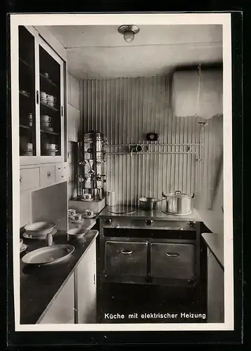 AK Luftschiff Graf Zeppelin, Küche mit elektrischer Heizung