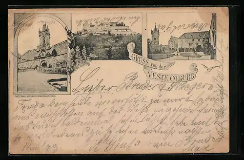 Vorläufer-AK Coburg, 1893, Ansicht der Veste Coburg, Eingang