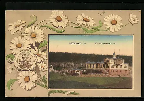 AK Meerane i. Sa., Margaretentag 1911, Sicht auf das Ferienkolonienheim