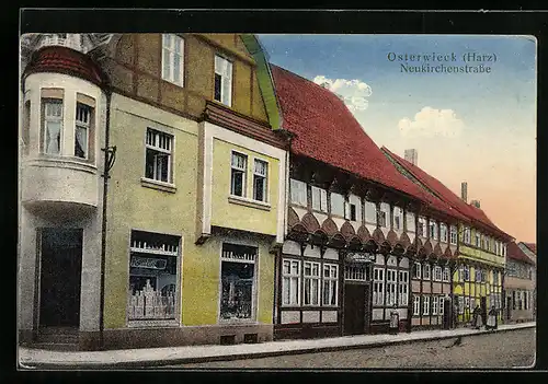 AK Osterwieck i. Harz, Neukirchenstrasse mit Geschäft