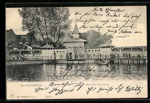 AK Hamburg-Wandsbek, Neue Badeanstalt