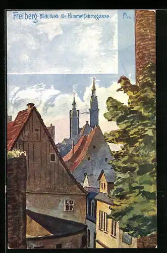 AK Freiberg, Blick durch die Himmelfahrtsgasse