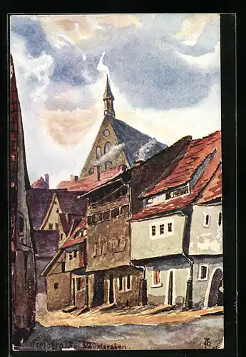 AK Freiberg i. Sa., Strasse Mühlgraben, Kornblumentag am 2. September 1913