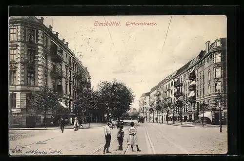 AK Hamburg-Eimsbüttel, Blick in die Gärtnerstrasse