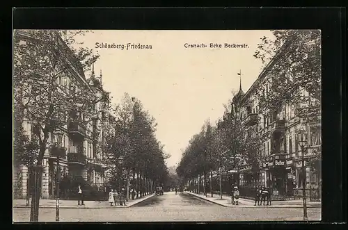 AK Berlin-Schöneberg-Friedenau, Cranach-Ecke Beckerstrasse
