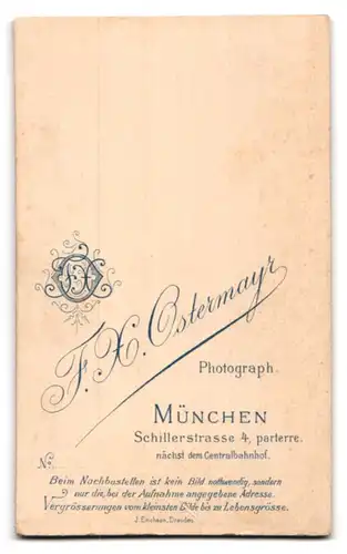 Fotografie F. X. Ostermayr, München, Schillerstrasse 4, Soldat in Uniform