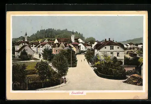 AK Leutkirch, Ortsansicht mit Kirchen