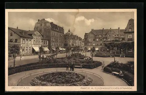 AK Frankfurt-Höchst, Partie a. d. Königssteiner Strasse