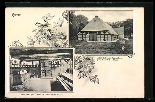 AK Husum, Altsächsisches Bauernhaus, der Saal im Heldt'schen Hause