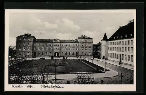 AK Weiden i. Obpf., Blick auf den Prahnhofplatz