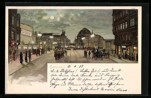 Lithographie Berlin, Weidendammer-Brücke