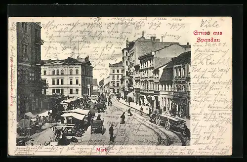 AK Berlin-Spandau, Blick auf den Markt