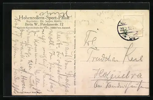 AK Berlin, Blick in den Hohenzollern-Sport-Palast in der Potsdamerstr. 72