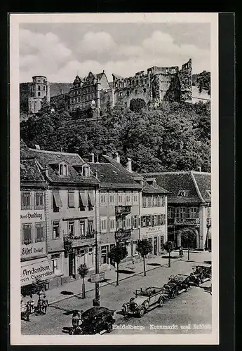 AK Heidelberg, Kornmarkt und Schloss