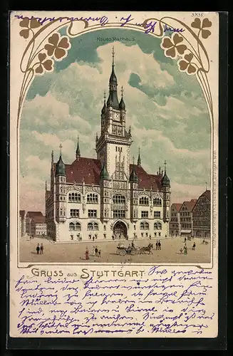 Lithographie Stuttgart, Neues Rathaus