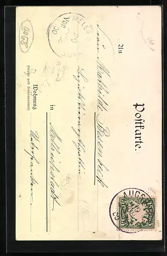 Künstler-AK Augsburg, Alter Wasserturm