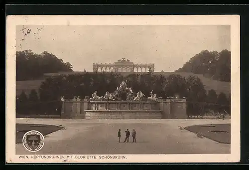 AK Deutscher Schulverein NR 242: Wien, Neptunsbrunnen mit Gloriette, Schönbrunn
