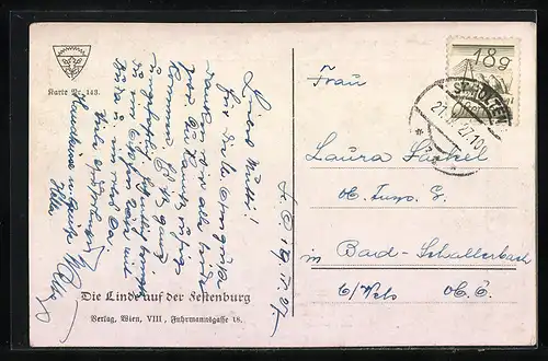 AK Deutscher Schulverein Nr. 143: Die Linde auf der Festenburg