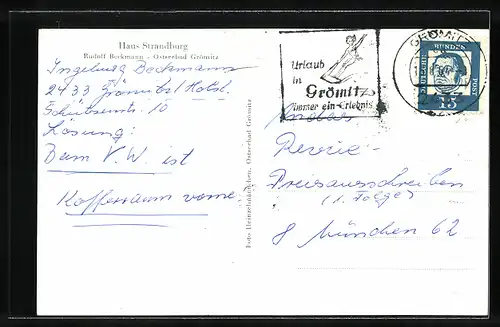 AK Grömitz /Ostsee, Hotel Haus Strandburg R. Beckmann