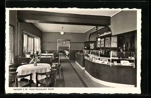 AK Iserlohn i. W., Hotel-Restaurant Korth, Innenansicht