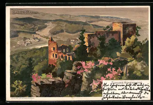 Künstler-AK Gottfried Graf: Baden-Baden, Schloss Hohenbaden