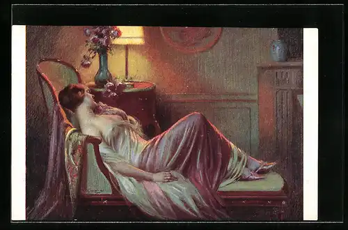 Künstler-AK Delphin Enjolras: Süsser Duft