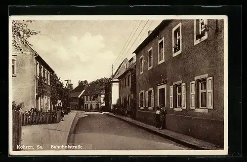 AK Kohren /Sa., Blick in die Bahnhofstrasse