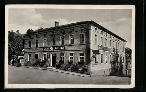 AK Remptendorf i. Thür., Blick auf Grimm`s Gasthof