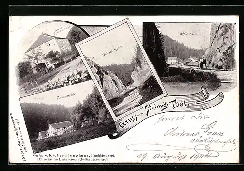 AK Stadtsteinach, Papiermphle, Waffenhammer, Steinach-Klamm