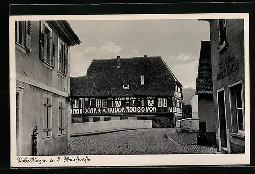 AK Siebeldingen a. d. Weinstrasse, Bäckerei an der Strasse zur Brücke
