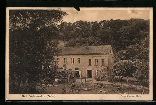 AK Bad Freienwalde, Blick auf Gasthaus Oberkietzmühle