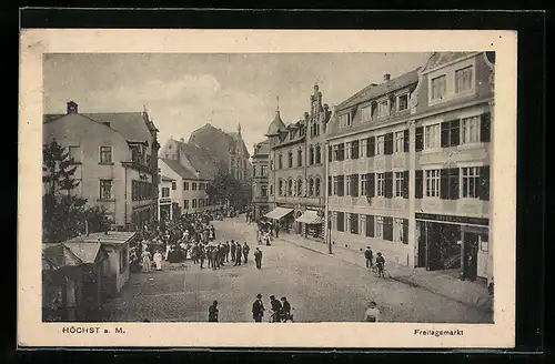 AK Frankfurt-Höchst, Bürger auf dem Freitagsmarkt