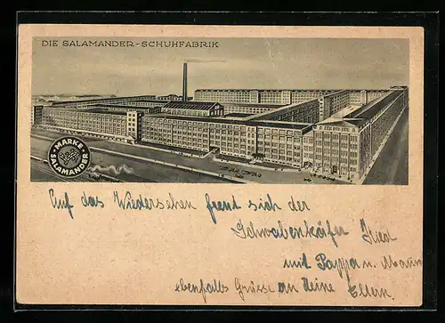 AK Kornwestheim, Die Salamander-Schuhfabrik