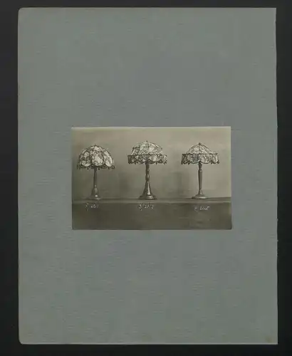 Fotoalbum / Musterbuch mit 55 Fotografien Rahmenfabrik Felix Sohmer in Bamberg, Bilderrahmen, Tisch - und Deckenlampen