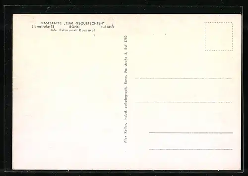 AK Bonn, Gaststätte zum Gequetschten, Sternstrasse 78