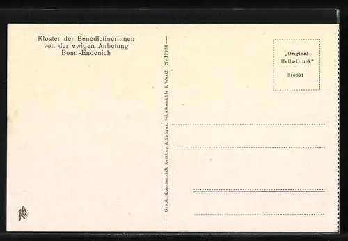 AK Bonn-Endenich, Kloster der Benedictinerinnen von der ewigen Anbetung, Innenhof