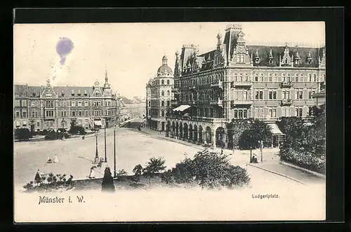 AK Münster i. W., Blick auf den Ludgeriplatz