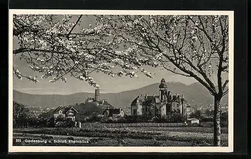 AK Bad Godesberg, Godesburg und Schloss Rheinblick