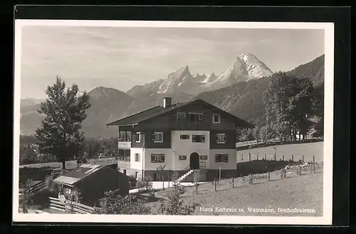 AK Bischofswiesen, Haus Kathrein mit Watzmann