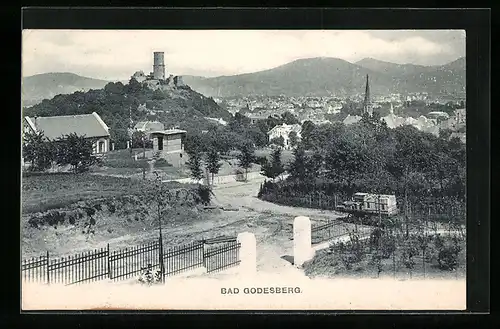 AK Bad Godesberg, Ortsansicht mit Burg aus der Vogelschau