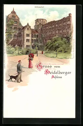 Lithographie Heidelberg, Schlosshof