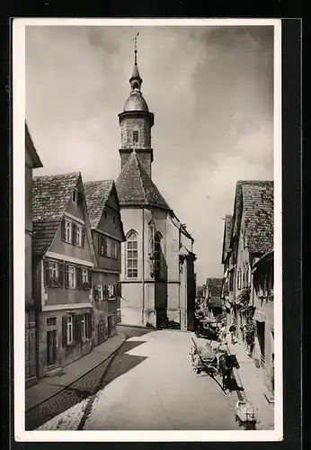 AK Marbach a. N., Partie an der Stadtkirche