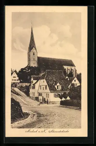 AK Marbach a. N., Anblick der Alexanderkirche