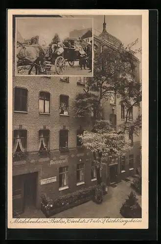 AK Berlin, Tieckstrasse 1, Mädchenheim als Flüchtlingsheim